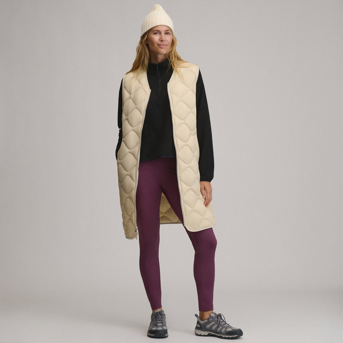 Women's Shaw Long Down Vest-Jute-12