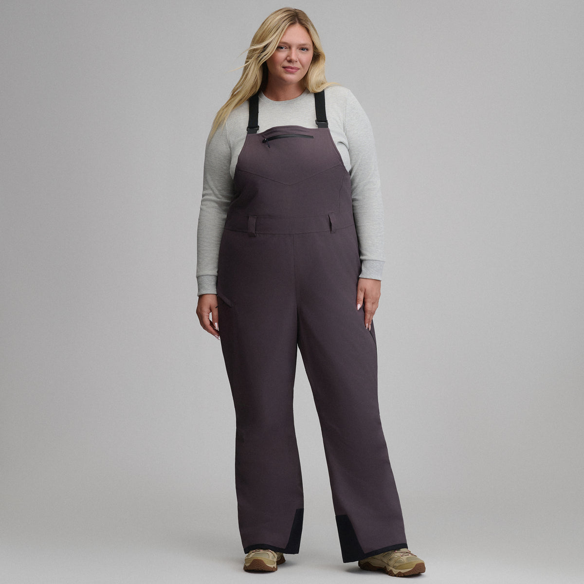 Women's Powder Search 2.0 Insulated Bib-Aubergine-1