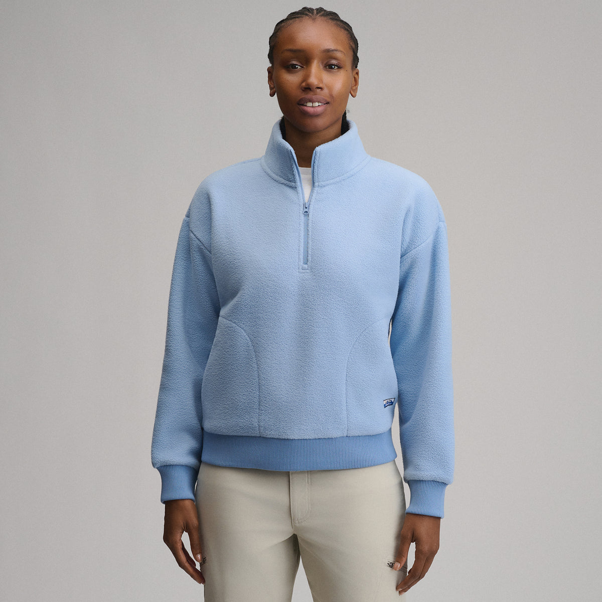 Women's Authentic Outdoor Fleece 1/4-Zip Mock Pullover-Cascade-1