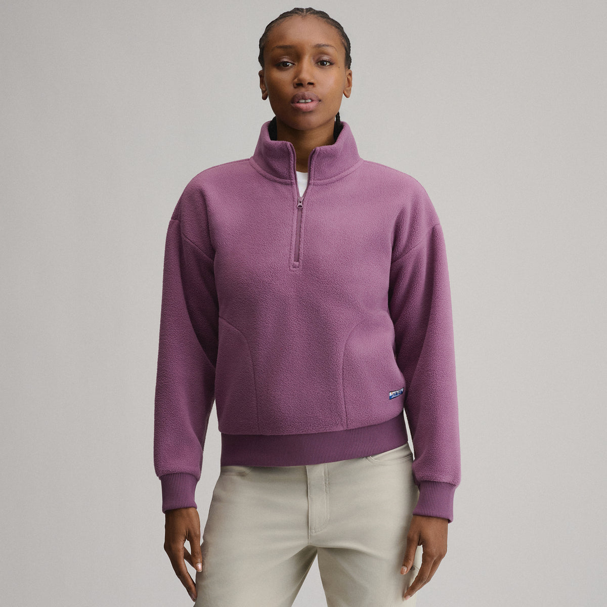 Women's Authentic Outdoor Fleece 1/4-Zip Mock Pullover-Deep Wisteria-9