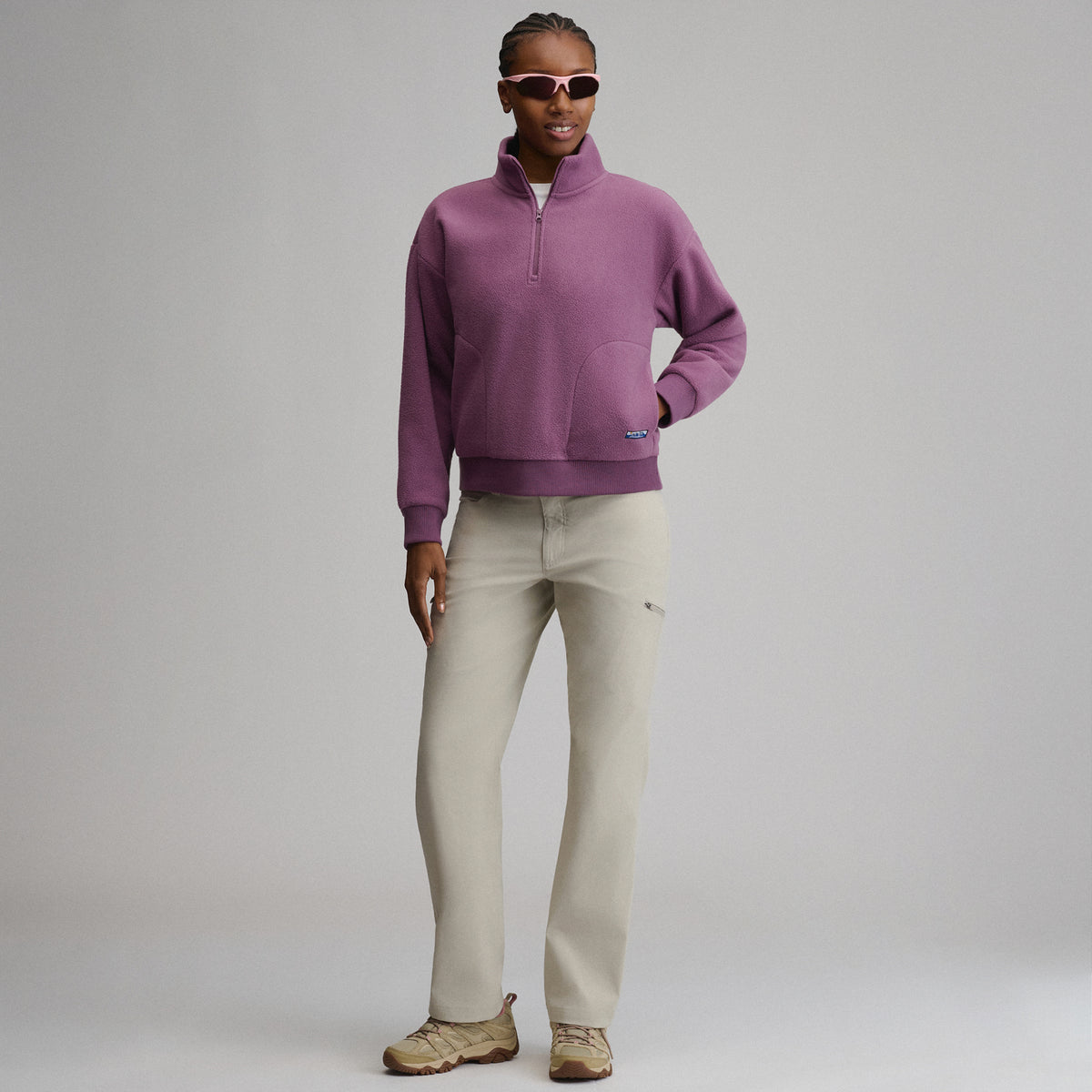 Women's Authentic Outdoor Fleece 1/4-Zip Mock Pullover-Deep Wisteria-12
