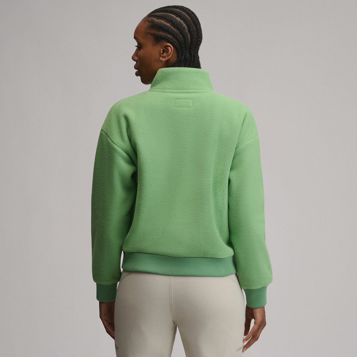 Women's Authentic Outdoor Fleece 1/4-Zip Mock Pullover-Light Moss-22
