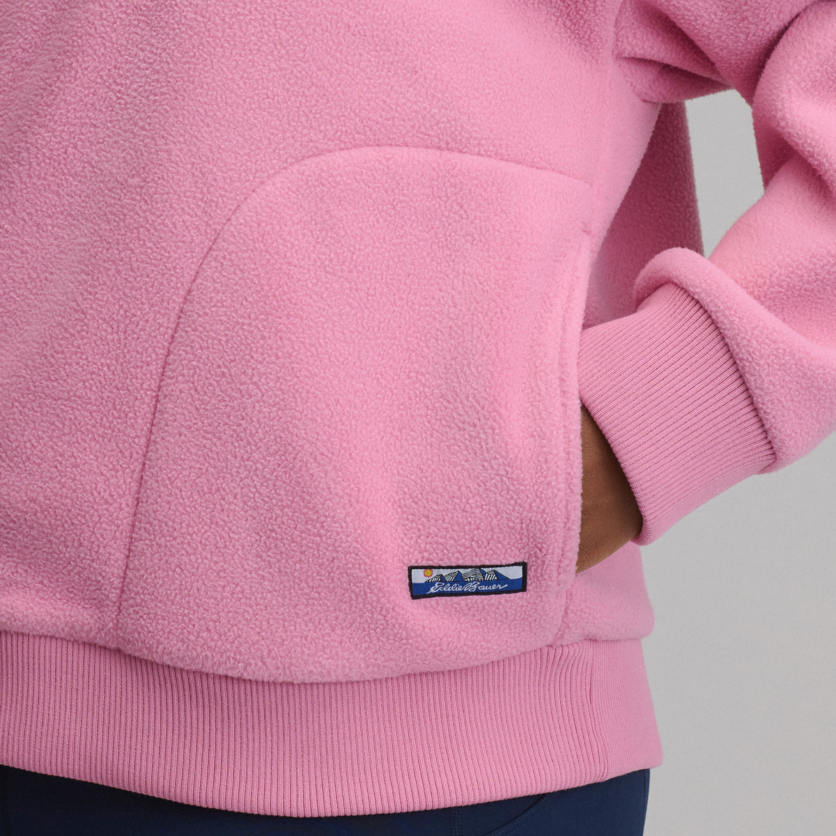 Women's Authentic Outdoor Full-Zip Fleece Mock Pullover-Blush-3
