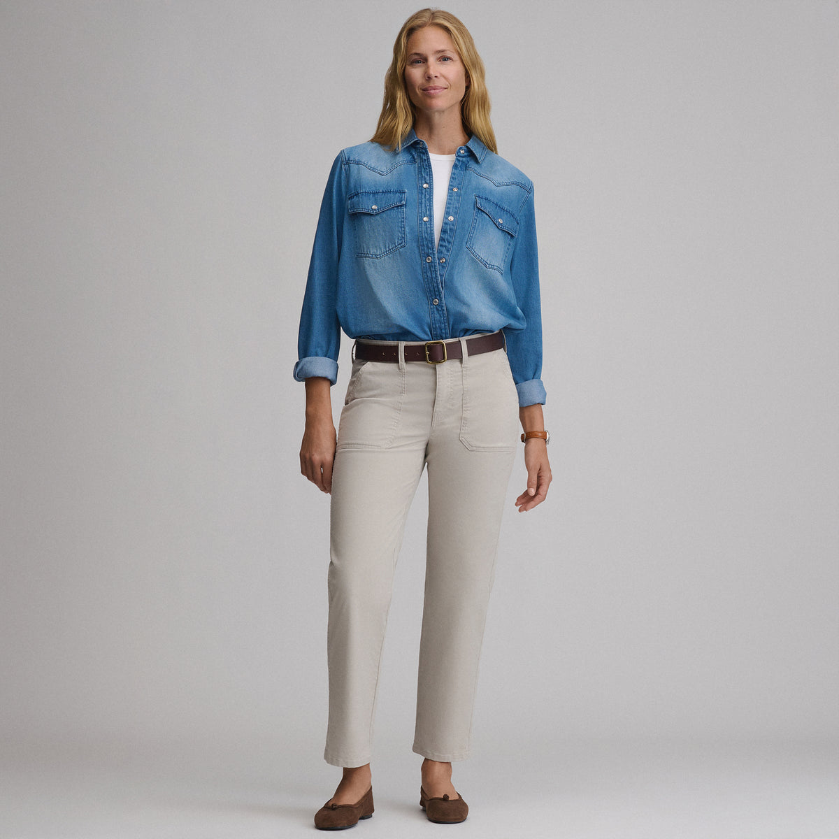 Women's Stretch Lightweight Relaxed Pants-Pumice-4