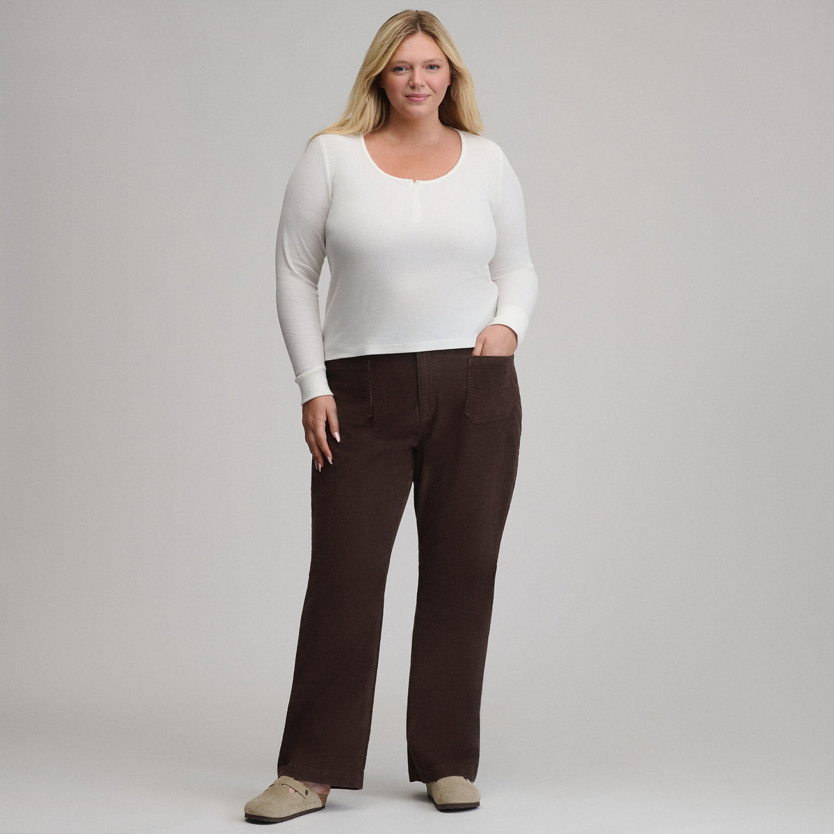 Women's True Icon Stretch Cord Pants-Cordovan-7