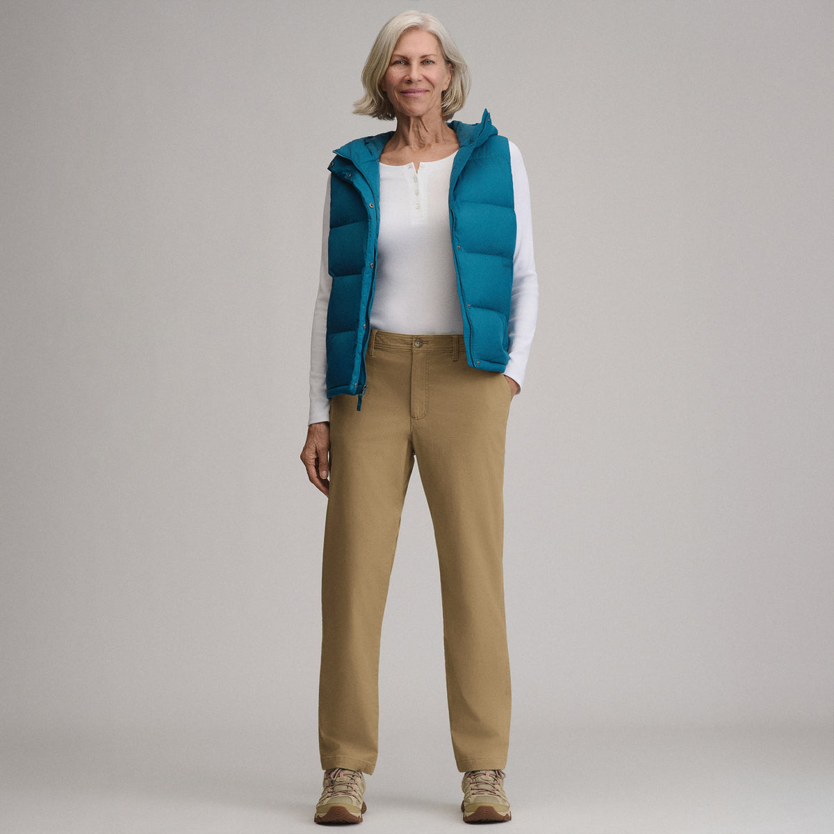 Women's Flannel Lined Cotton Pants-Camel-5