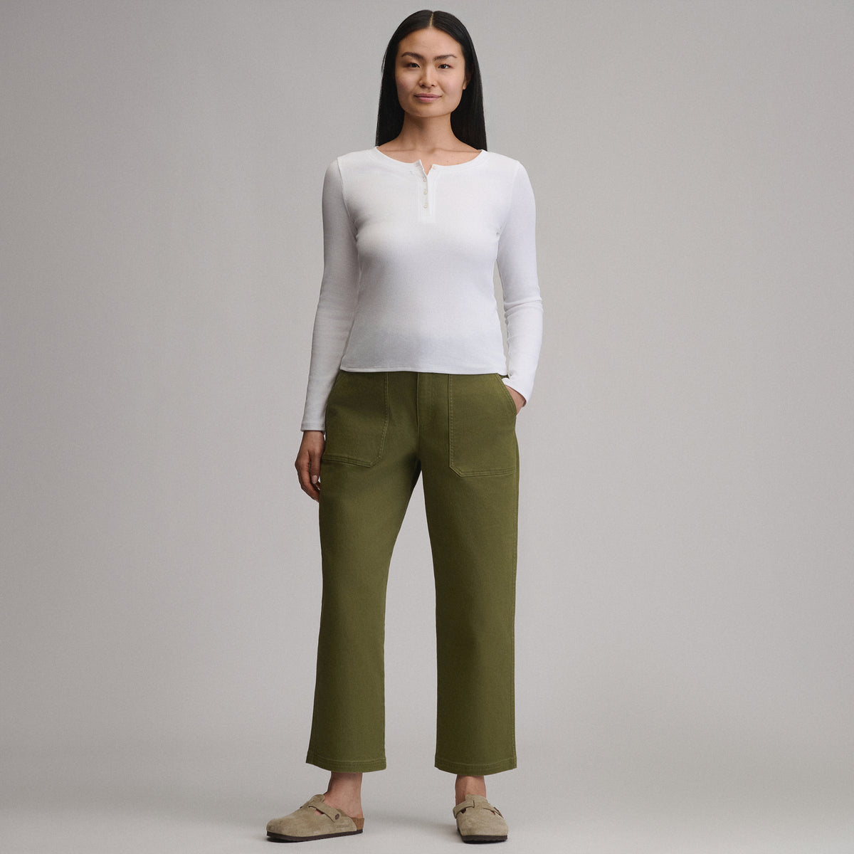 Women's Utility Twill Pants-Alder-14