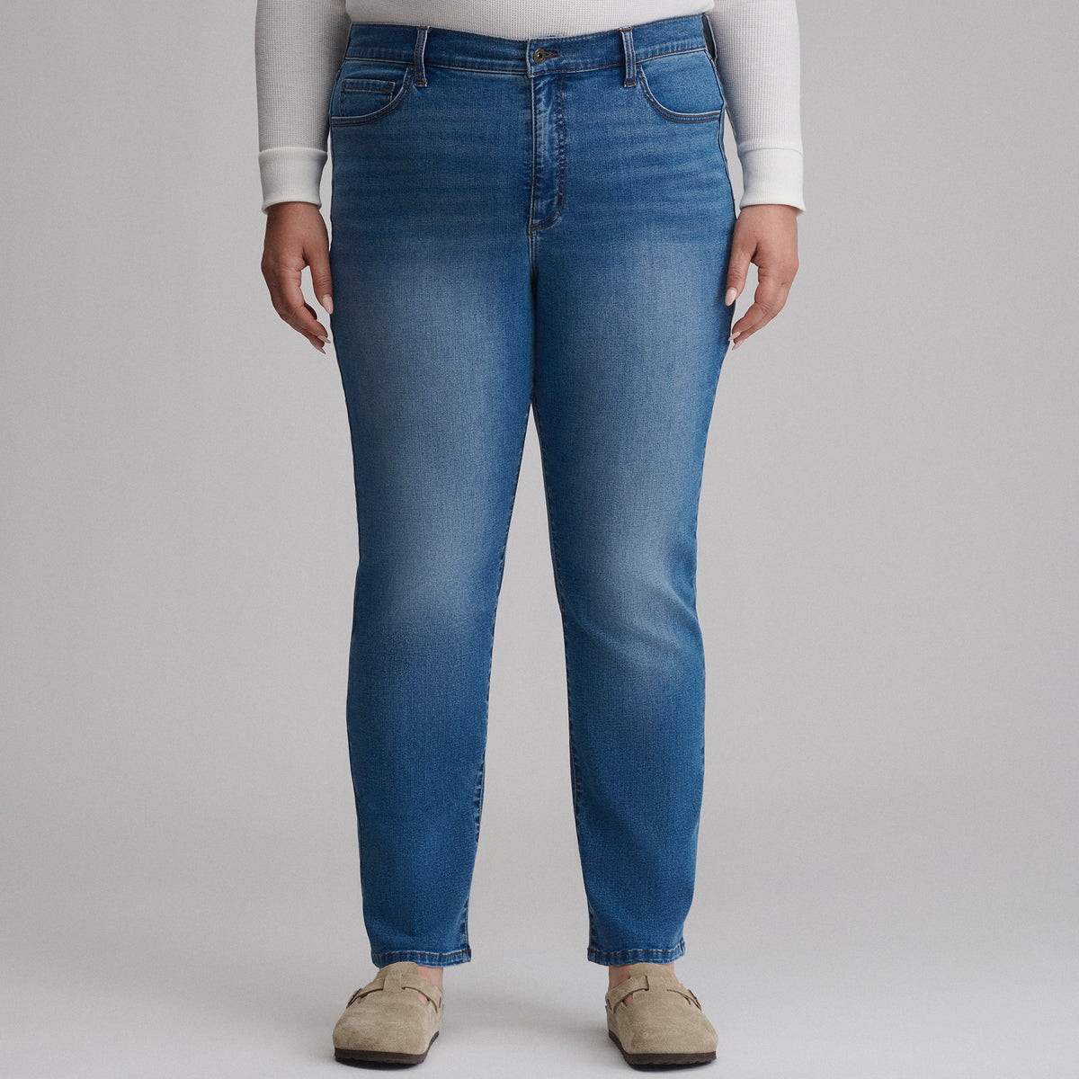 Women's Venture Stretch High-Rise Straight Leg Jeans-Misty Blue-17