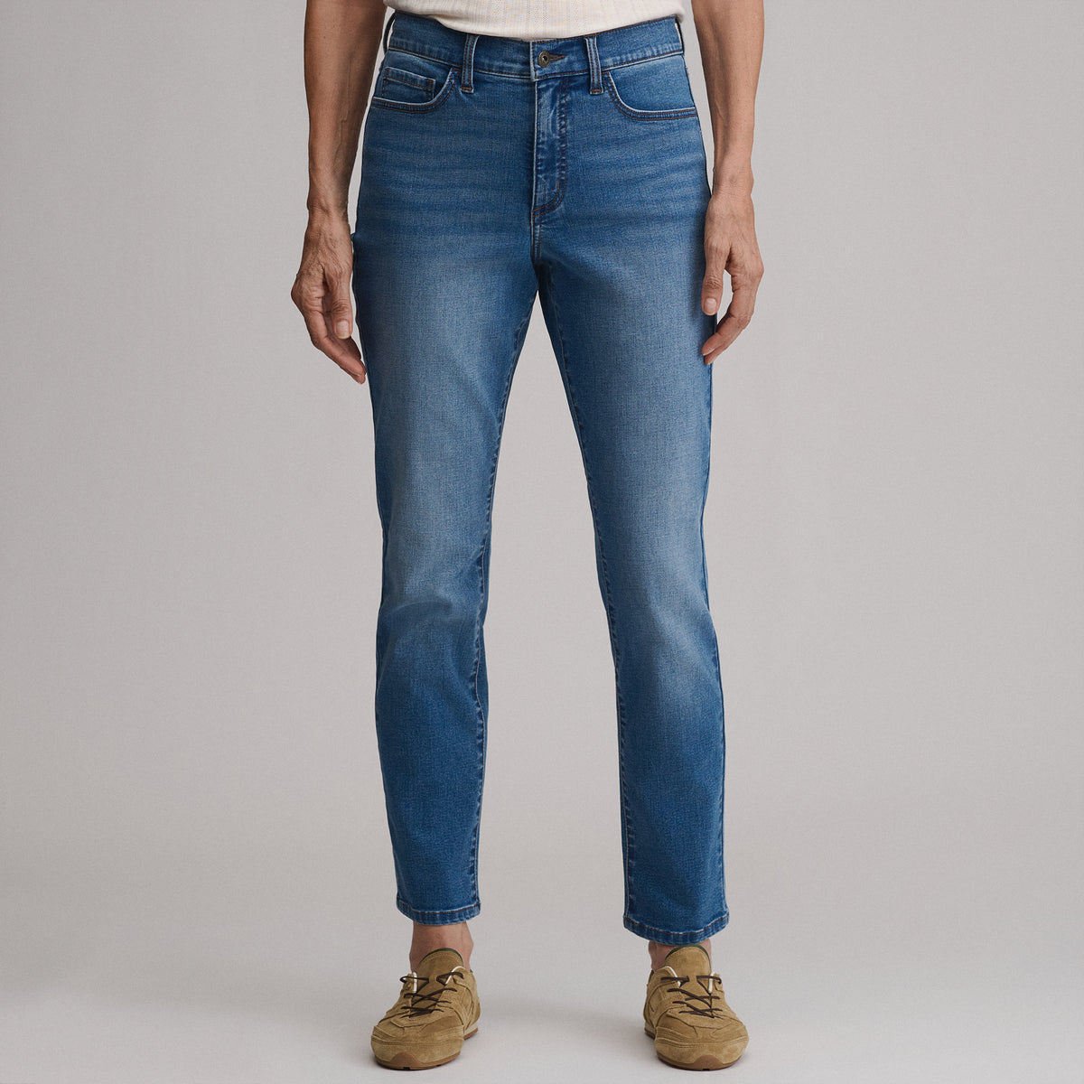 Women's Venture Stretch High-Rise Straight Leg Jeans-Misty Blue-18