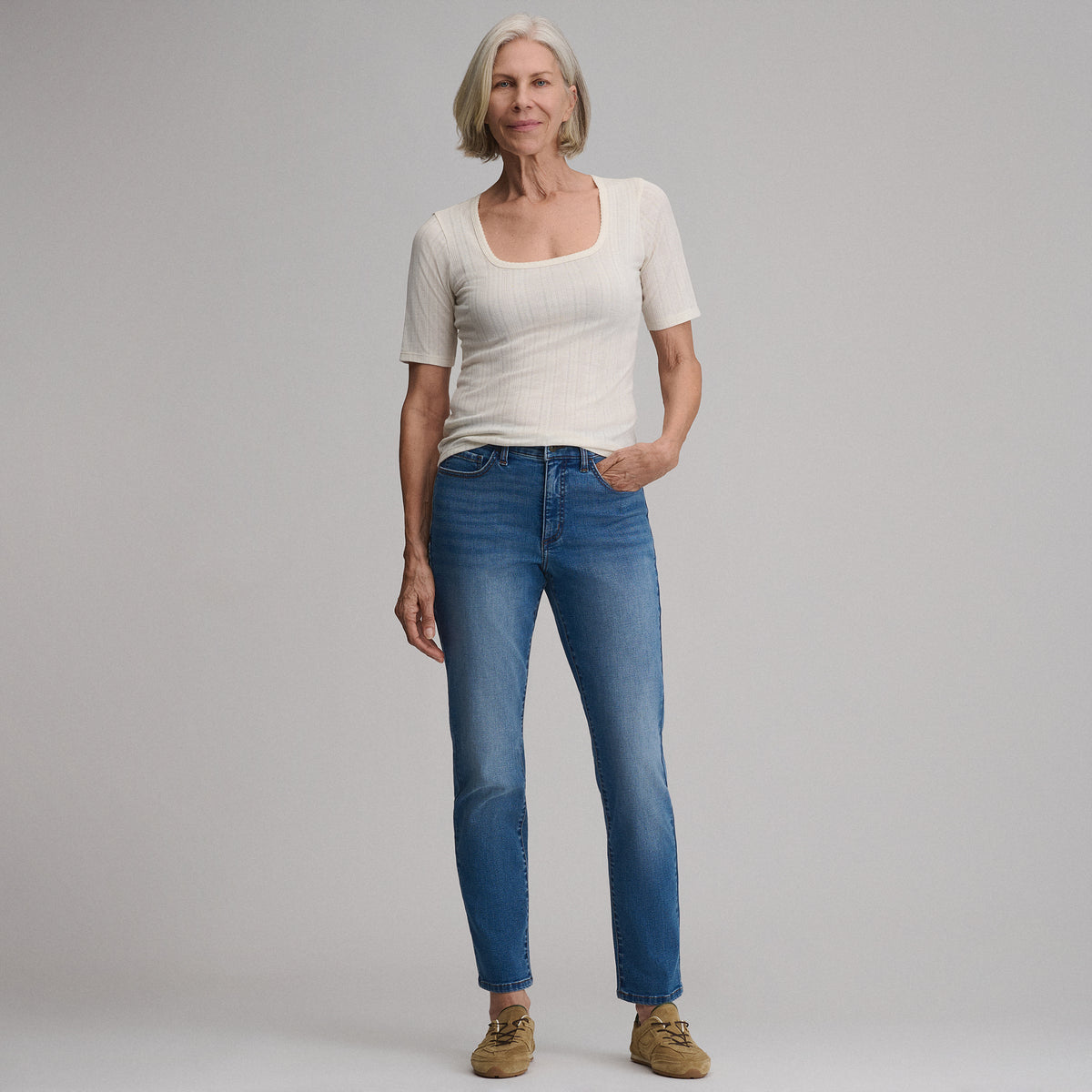 Women's Venture Stretch High-Rise Straight Leg Jeans-Misty Blue-24