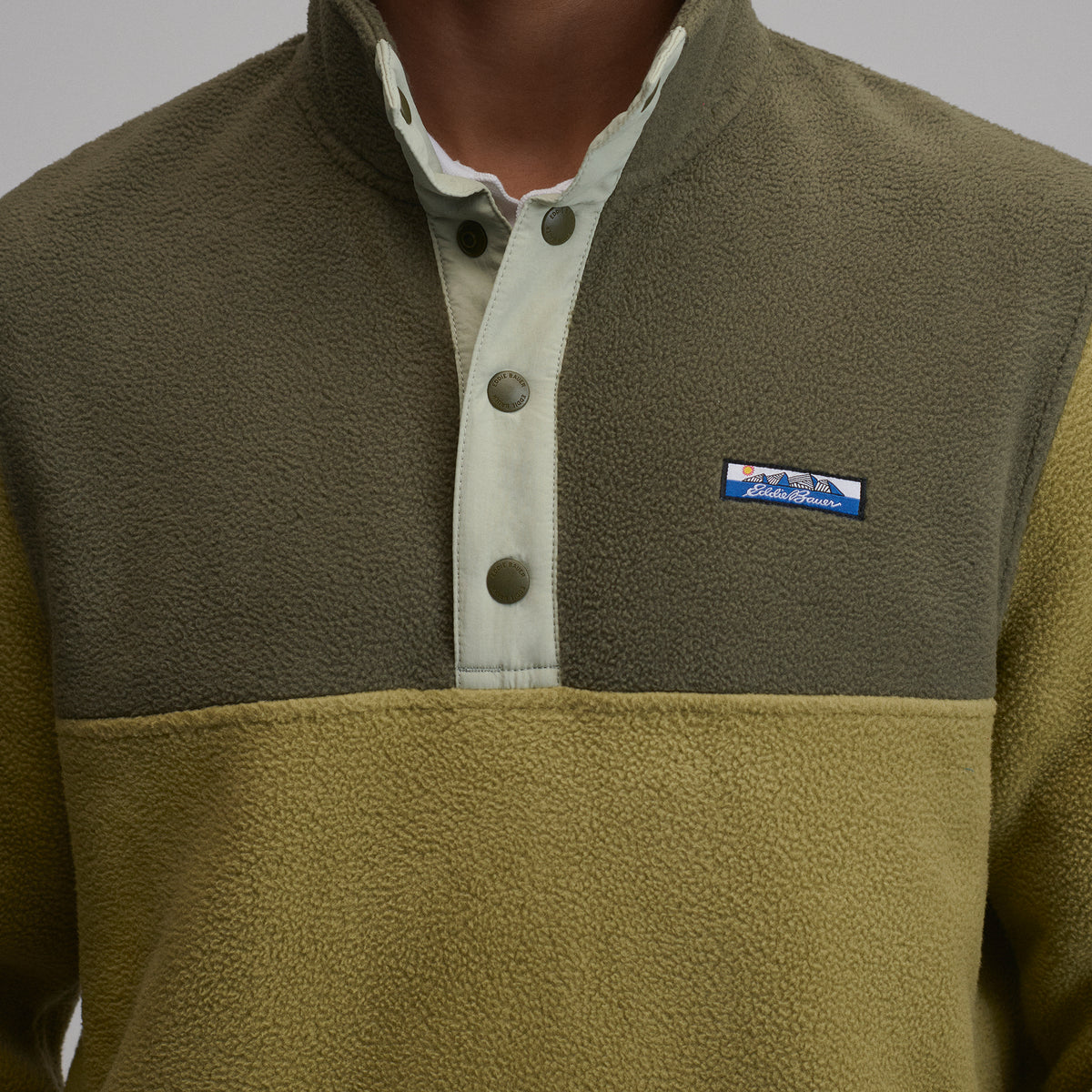 Authentic Outdoor Fleece Snap Mock-Dark Fatigue-3