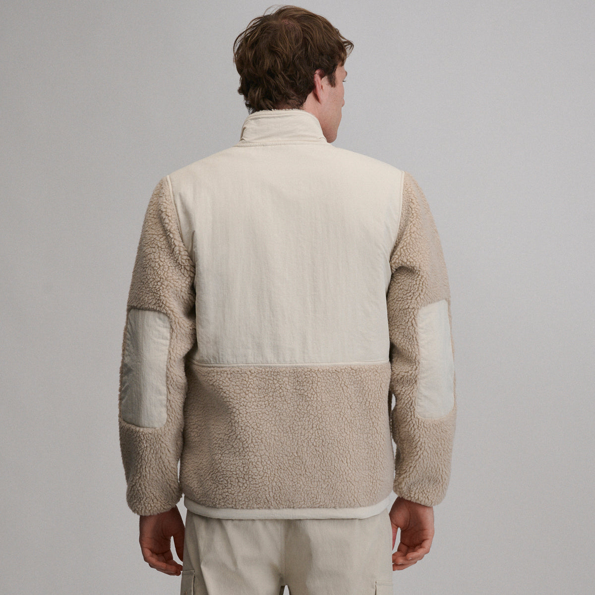Chilali Fleece Jacket - Mixed Media-Pumice-2