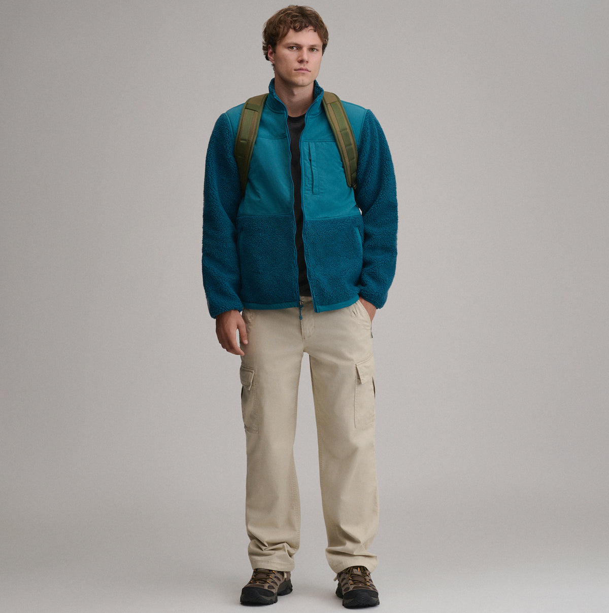 Chilali Fleece Jacket - Mixed Media-Meridian Blue-8