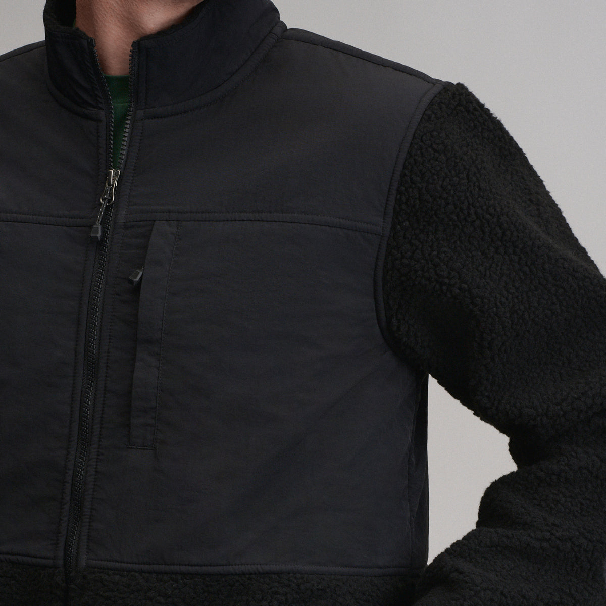 Chilali Fleece Jacket - Mixed Media-Black-11