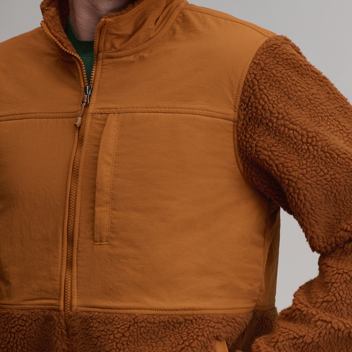 Chilali Fleece Jacket - Mixed Media-Cedar-15