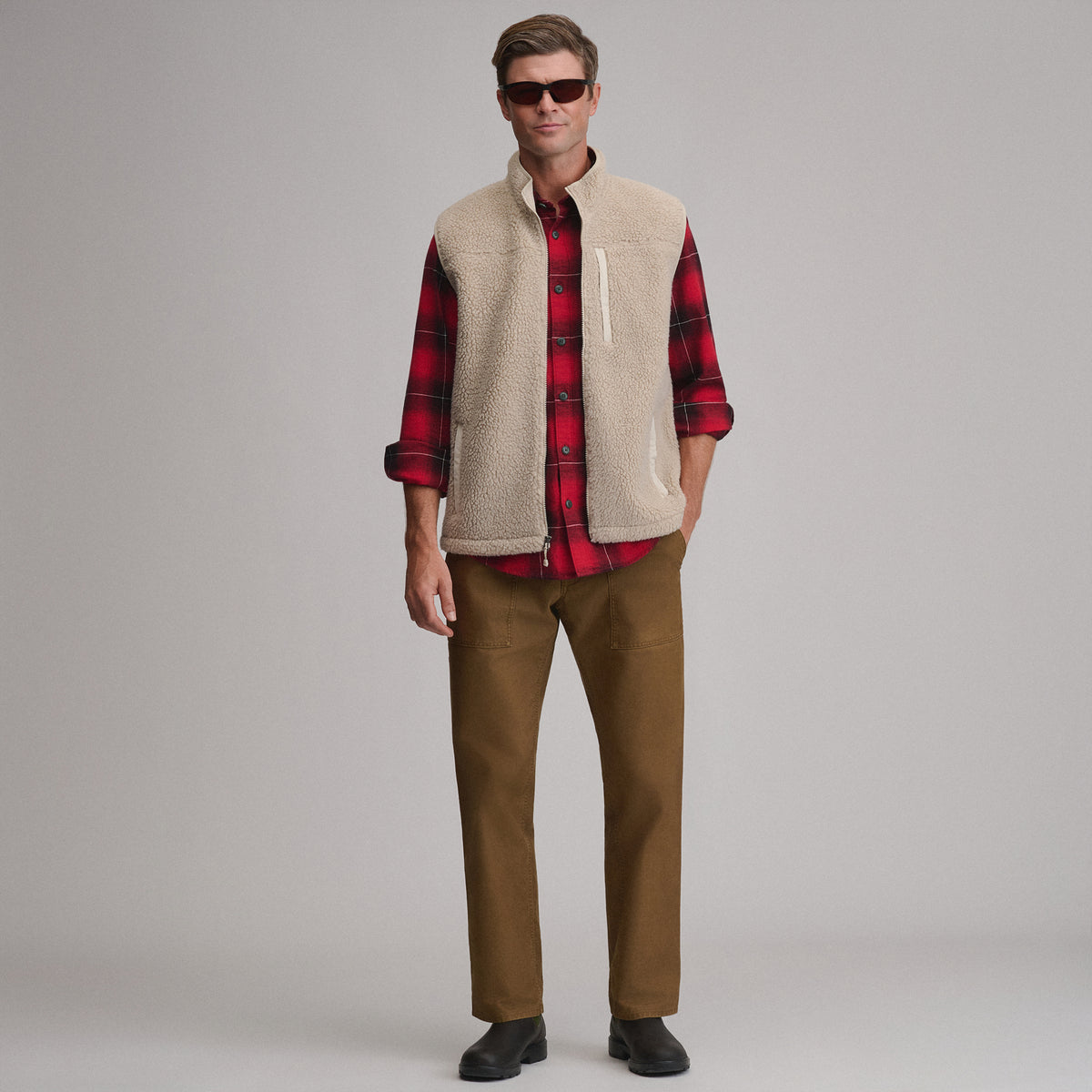 Men's Chilali Vest - Mixed Media-Pumice-4