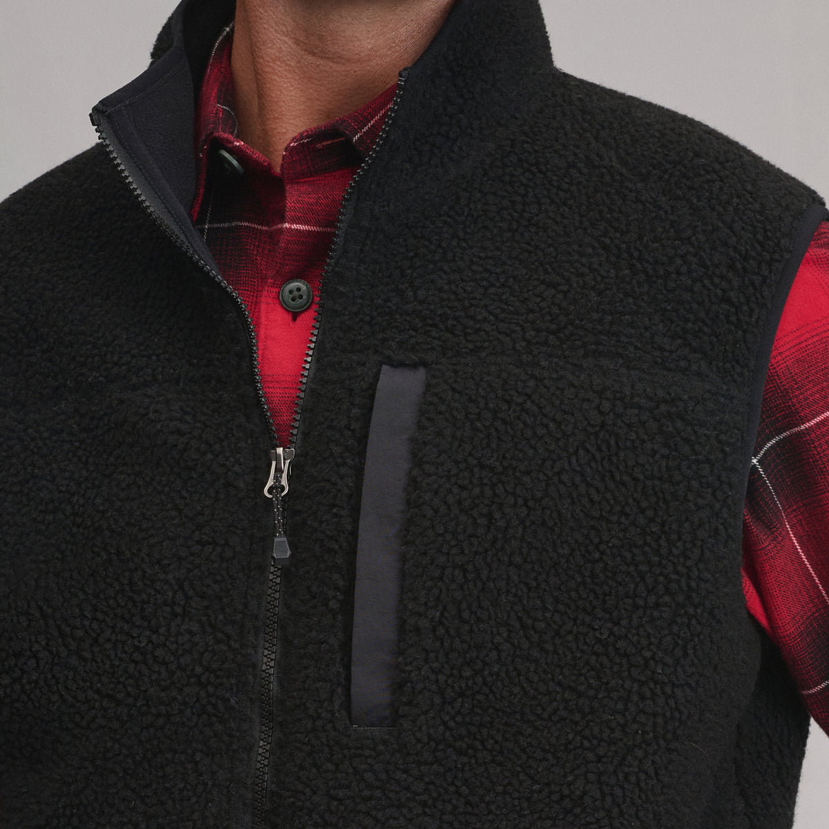 Men's Chilali Vest - Mixed Media-Black-11