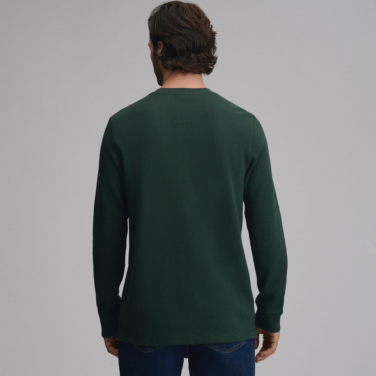 Men's Eddie's Favorite Ultrasoft Thermal Henley-Dark Mint-34