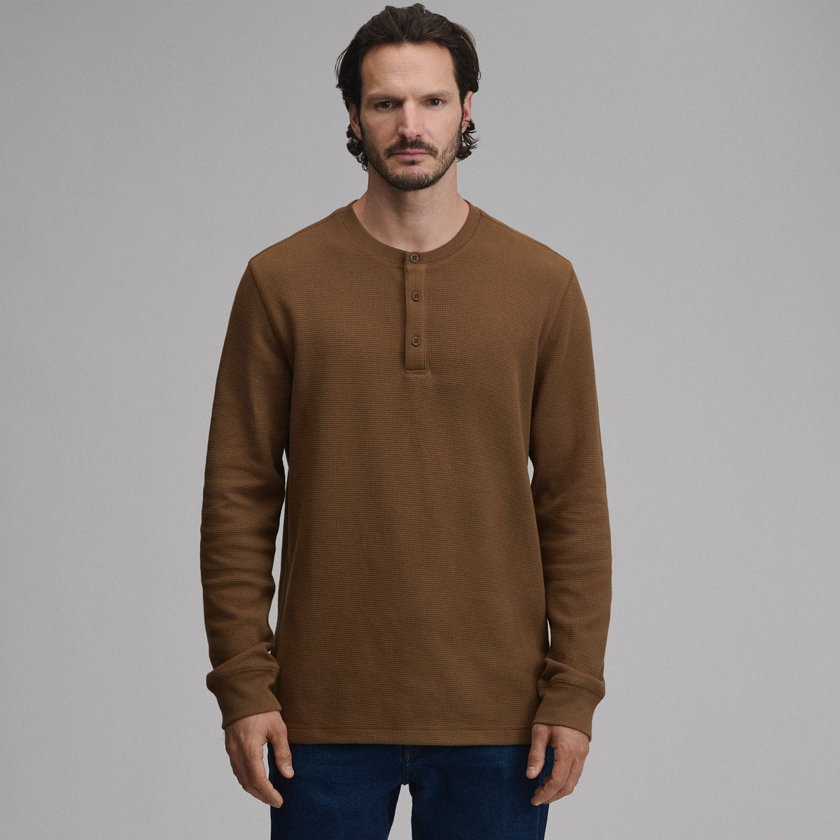 Men's Eddie's Favorite Ultrasoft Thermal Henley-Hazelnut-43