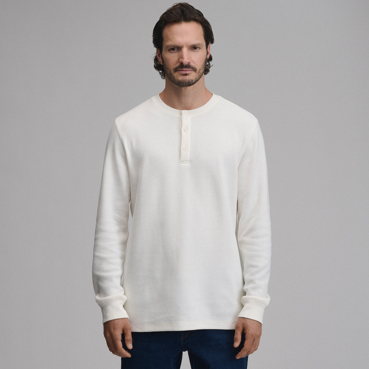 Men's Eddie's Favorite Ultrasoft Thermal Henley-Ivory-48