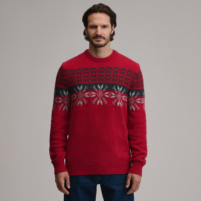Men's Holiday Festive Jacquard Crew Sweater