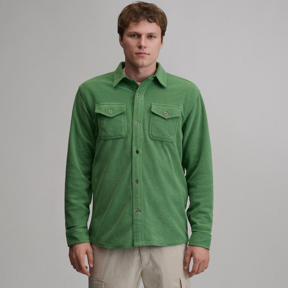LS Chutes Microfleece Shirt - Stripe-Asparagus-9
