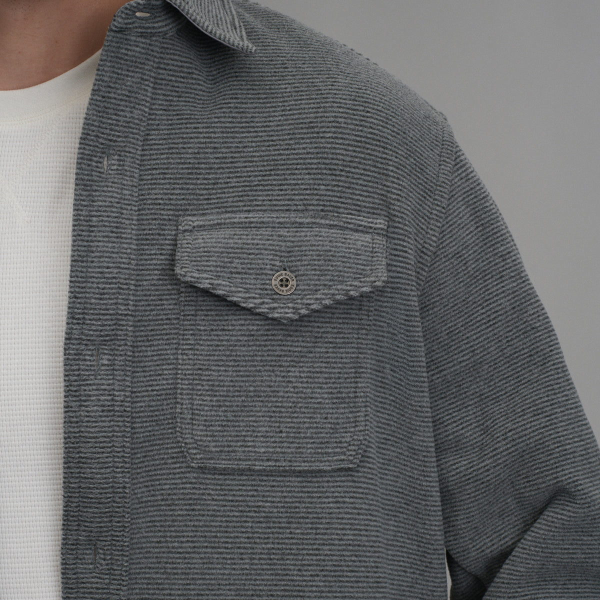 LS Chutes Microfleece Shirt - Stripe-Med Heather Gray-15