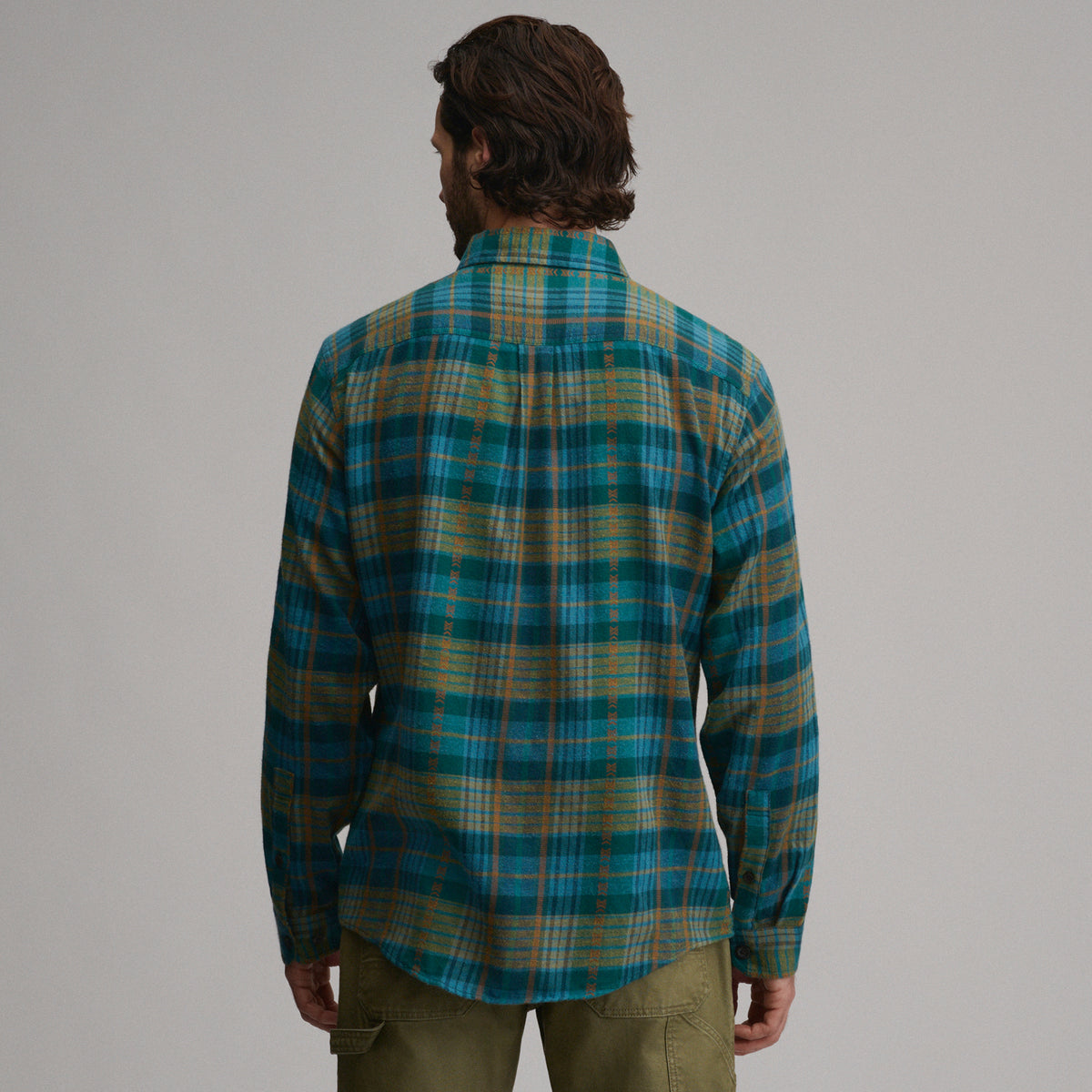 LS Eddies Cabin Shirt - Jaquard Plaid-Sea Glass-2