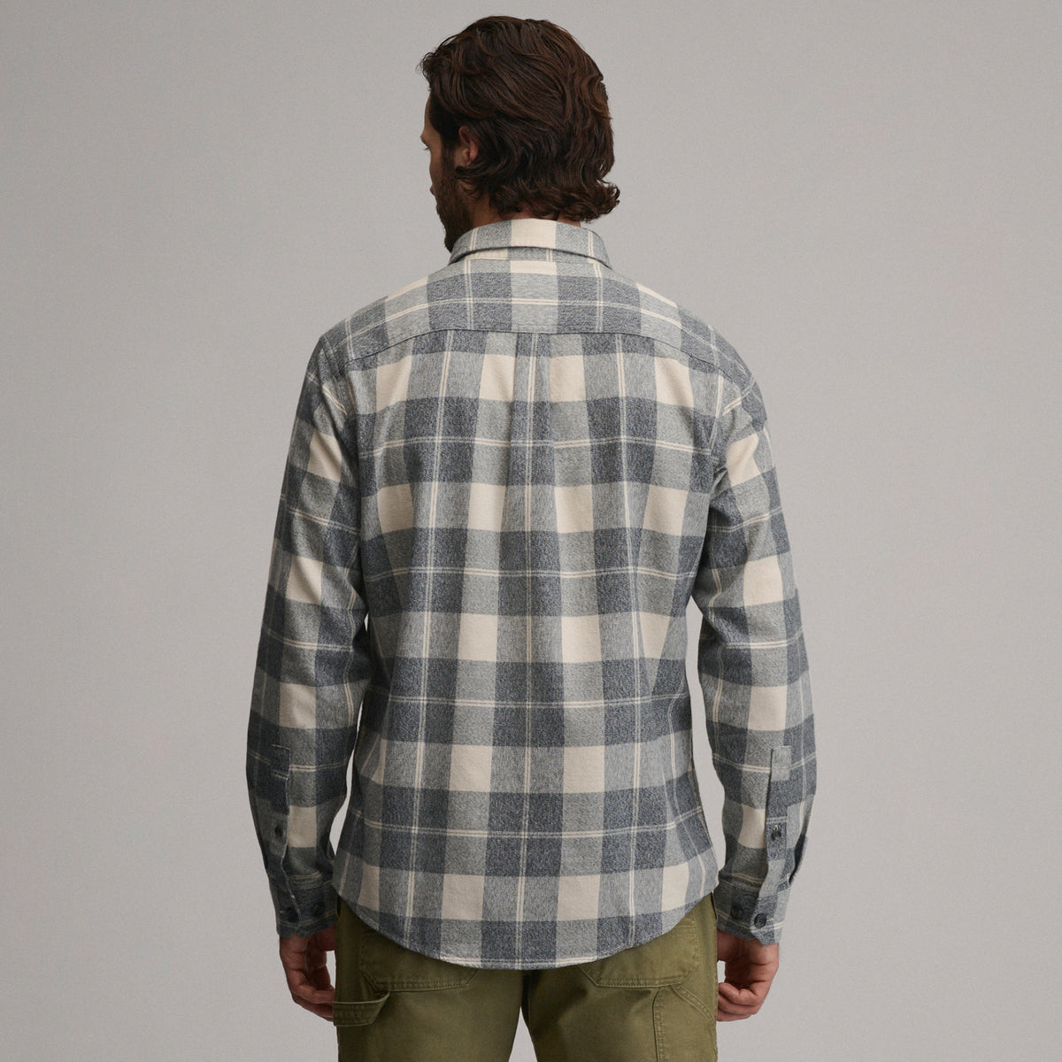 LS Eddies Cabin Shirt - Jaspe Flannel-Med Heather Gray-14