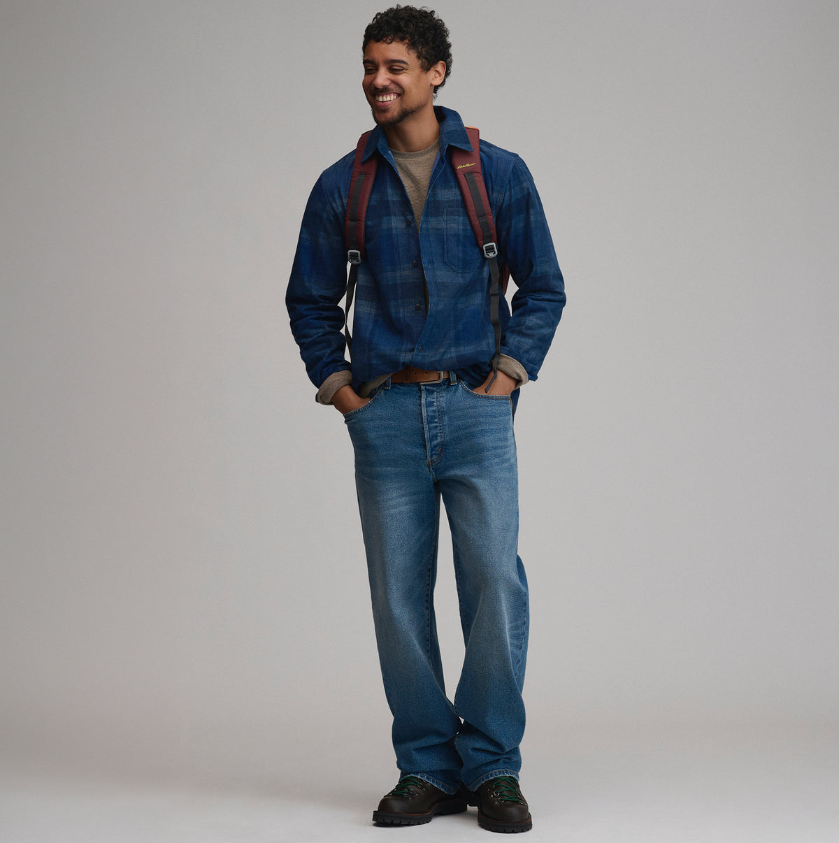LS Fine Wale Corduroy - Plaid-Blue-4