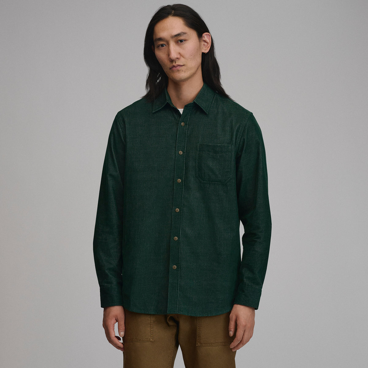 LS Fine Wale Corduroy - Solid-Dark Mint-5