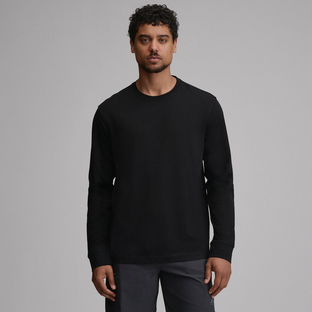 Men's Legend Wash 100% Cotton Long-Sleeve Classic T-Shirt-Black-9