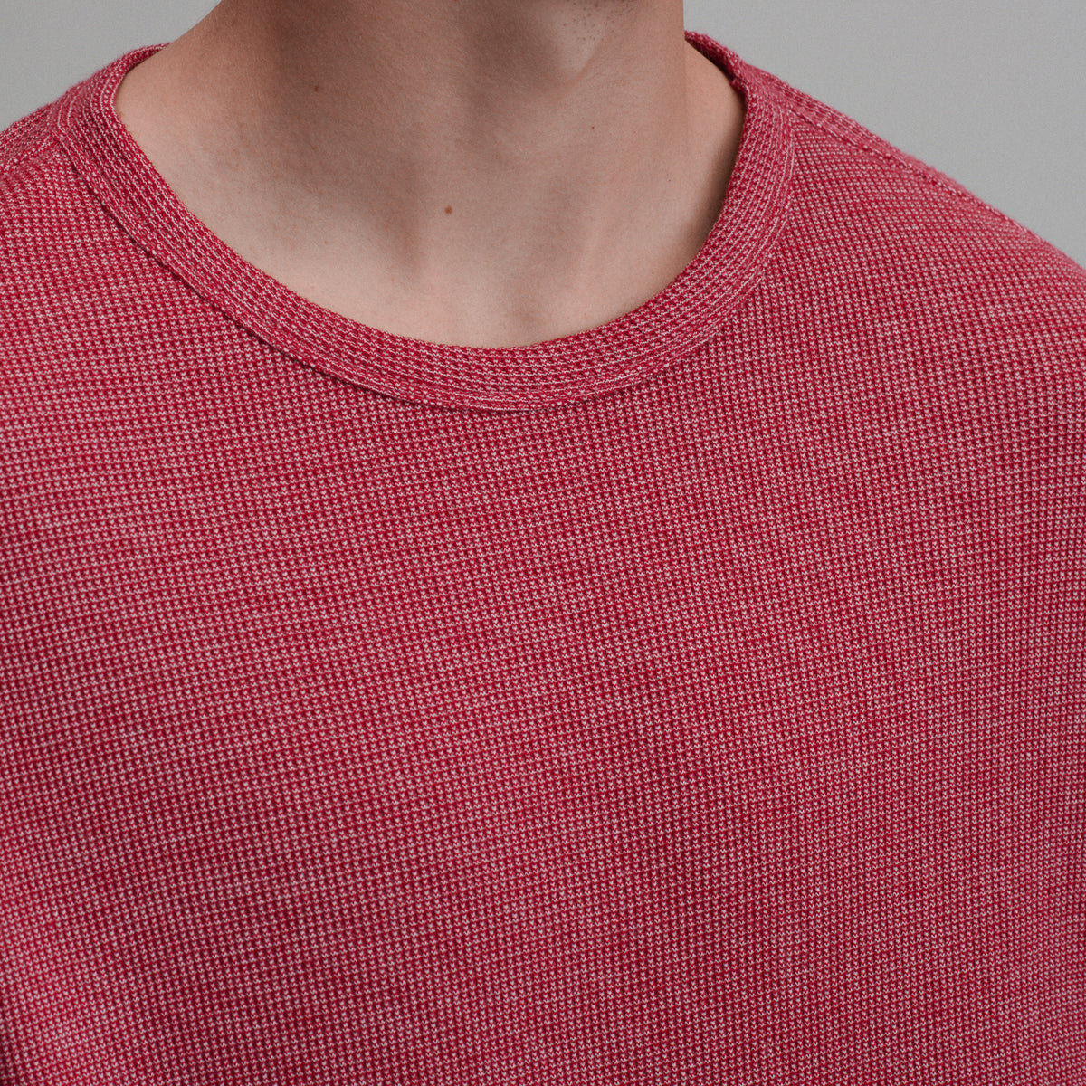 Plaited Waffle Thermal Crew-Cardinal-15