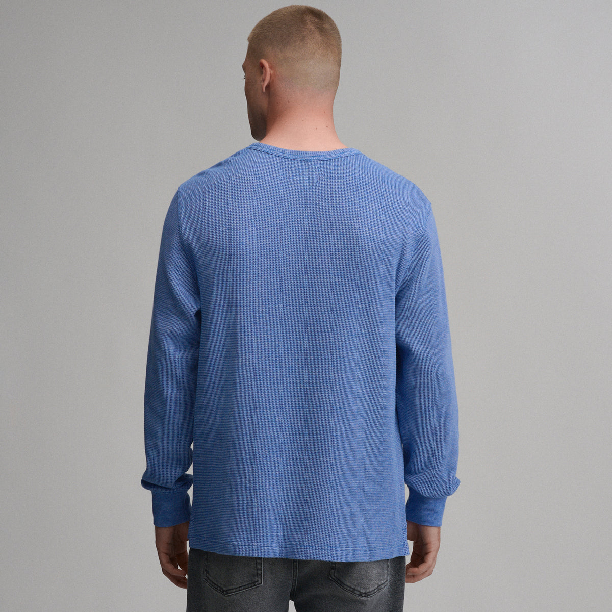 Plaited Waffle Thermal Crew-Whistle Blue-34