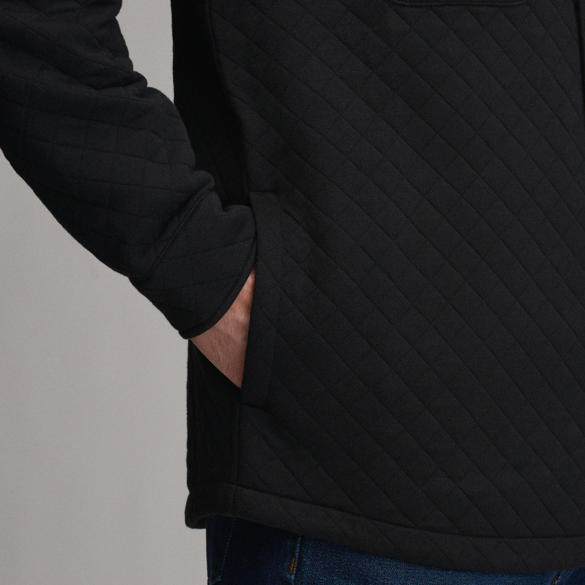 Quilted Shirt Jacket-Black-3