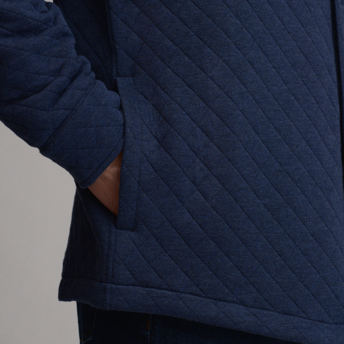 Quilted Shirt Jacket-Navy/Heather-13