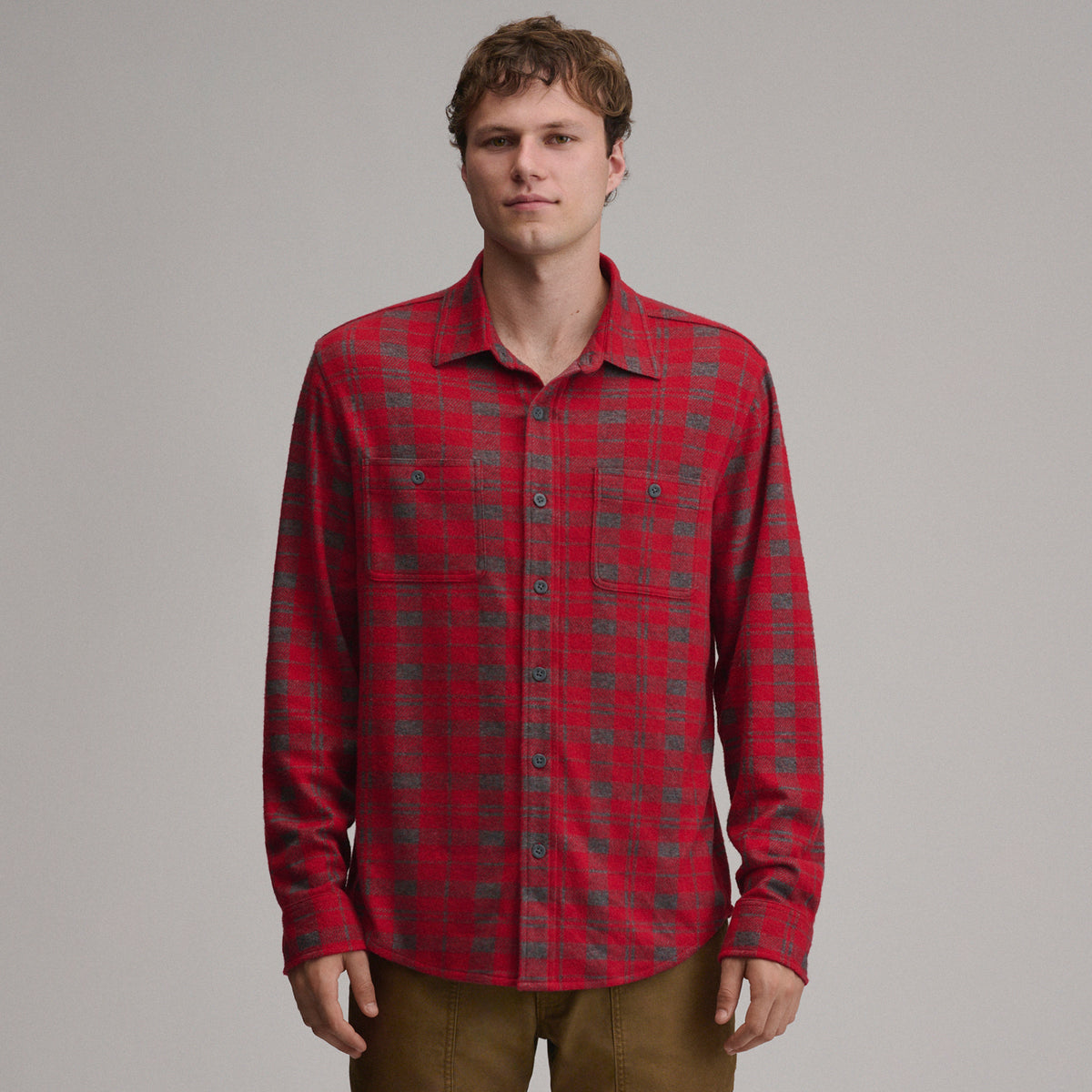 Men's Soft Knit Shirt-Cardinal-C1