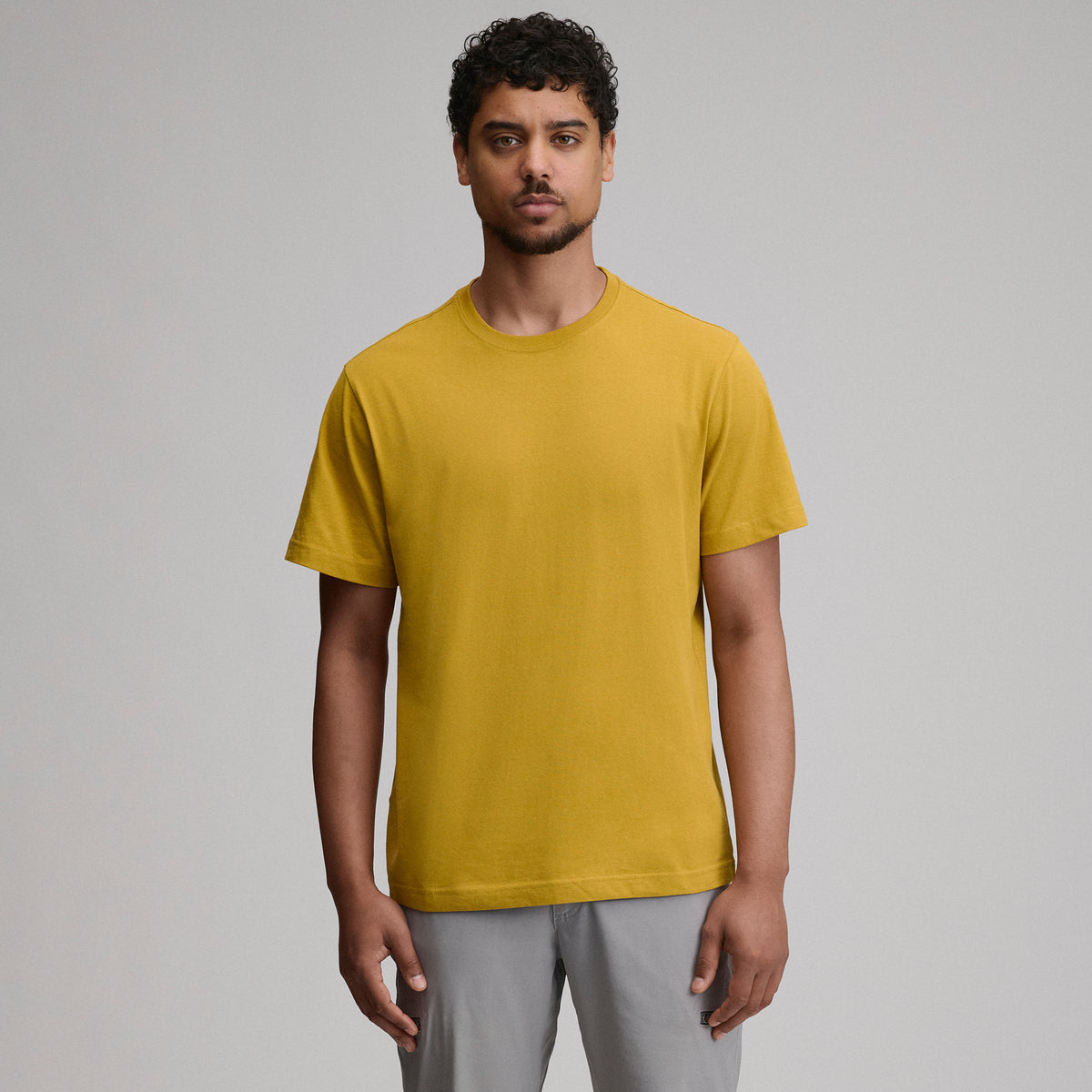 Men's Legend Wash 100% Cotton Short-Sleeve Classic T-Shirt-Golden Oak-1