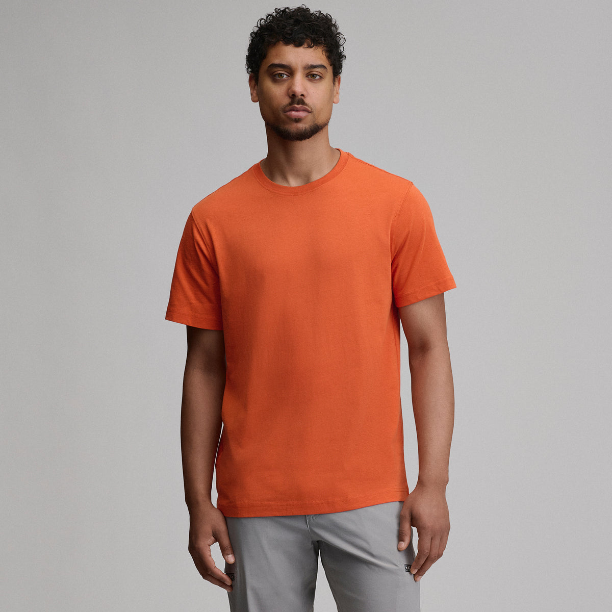 Men's Legend Wash 100% Cotton Short-Sleeve Classic T-Shirt-Carrot-17