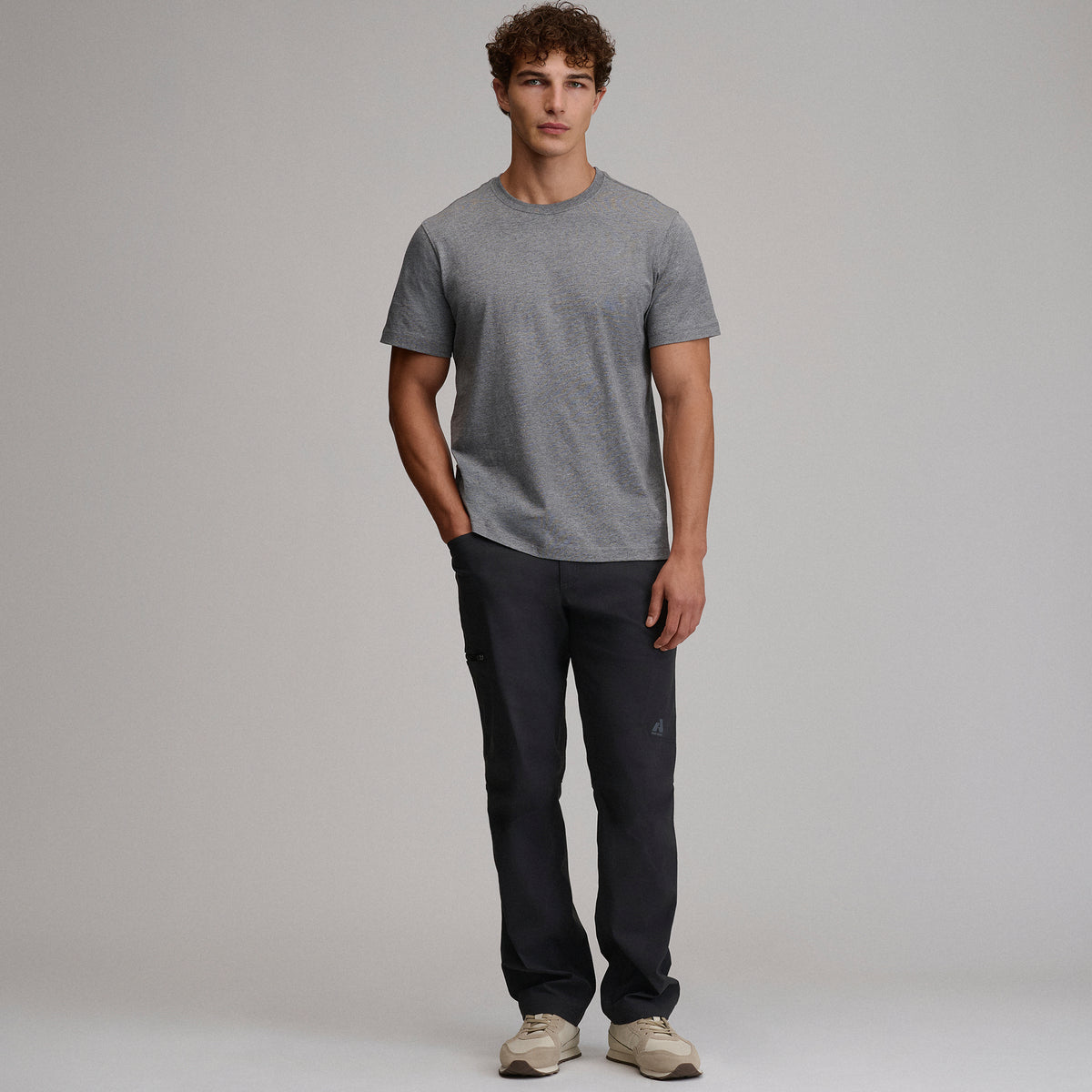 Men's Legend Wash 100% Cotton Short-Sleeve Classic T-Shirt-Med Htr Gray-40