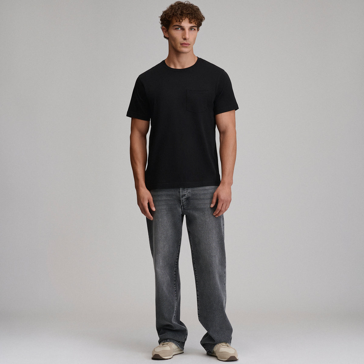 Men's Legend Wash 100% Cotton Short-Sleeve Pocket T-Shirt-Black-21