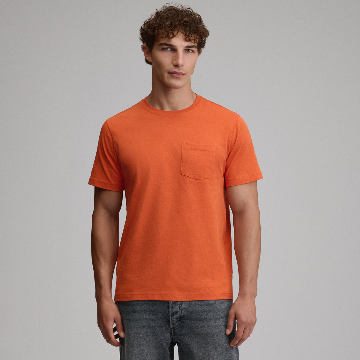 Men's Legend Wash 100% Cotton Short-Sleeve Pocket T-Shirt-Carrot-22