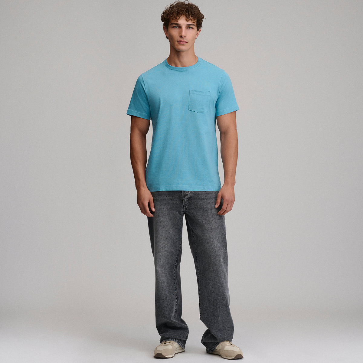 Men's Legend Wash 100% Cotton Short-Sleeve Pocket T-Shirt-Sea Spray-29