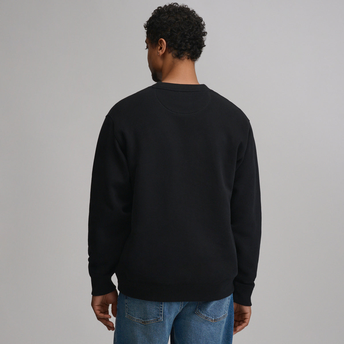 Men's Vintage Soft Crew Sweatshirt-Black-7