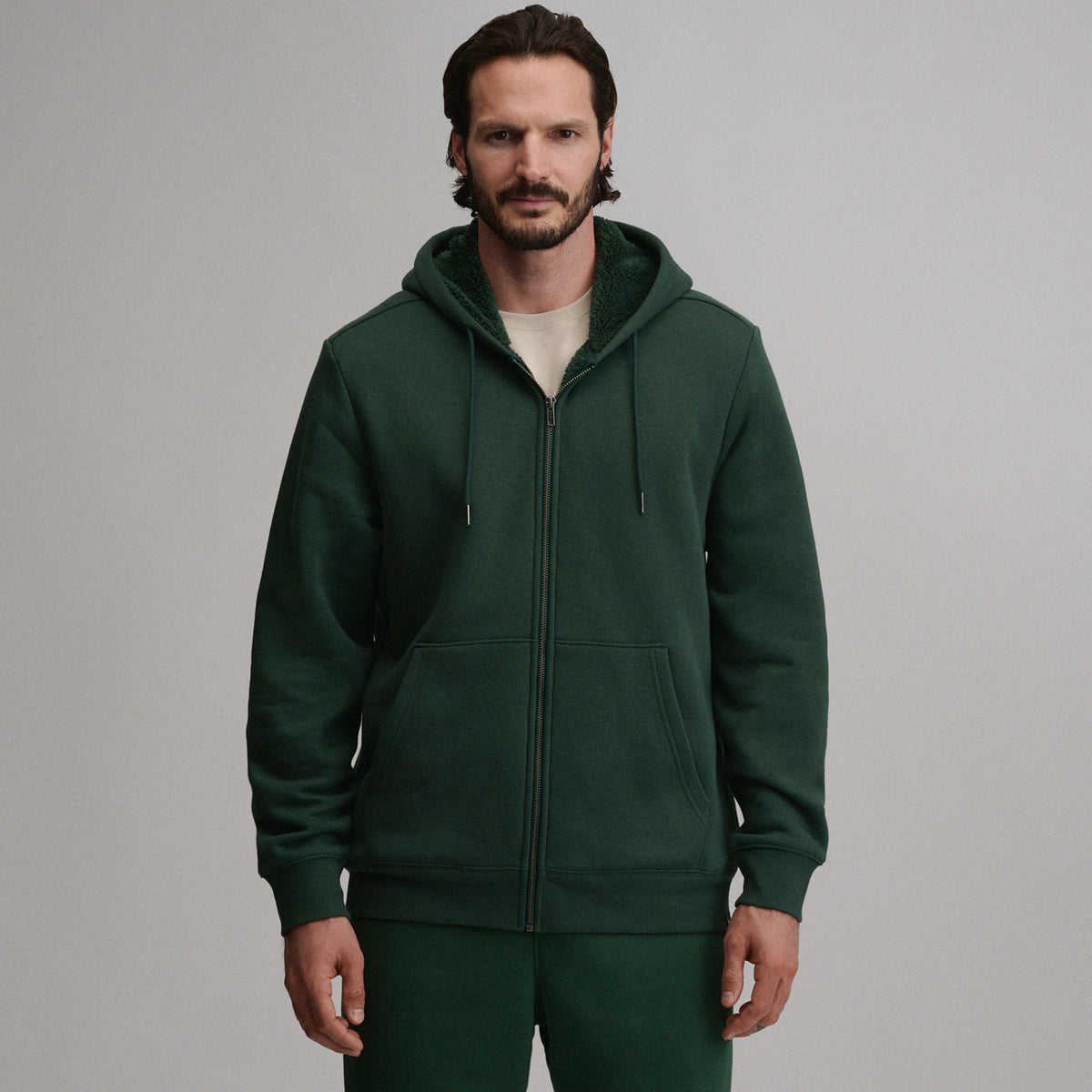 The Vintage Soft Lined FZ Sweatshirt-Dark Mint-13