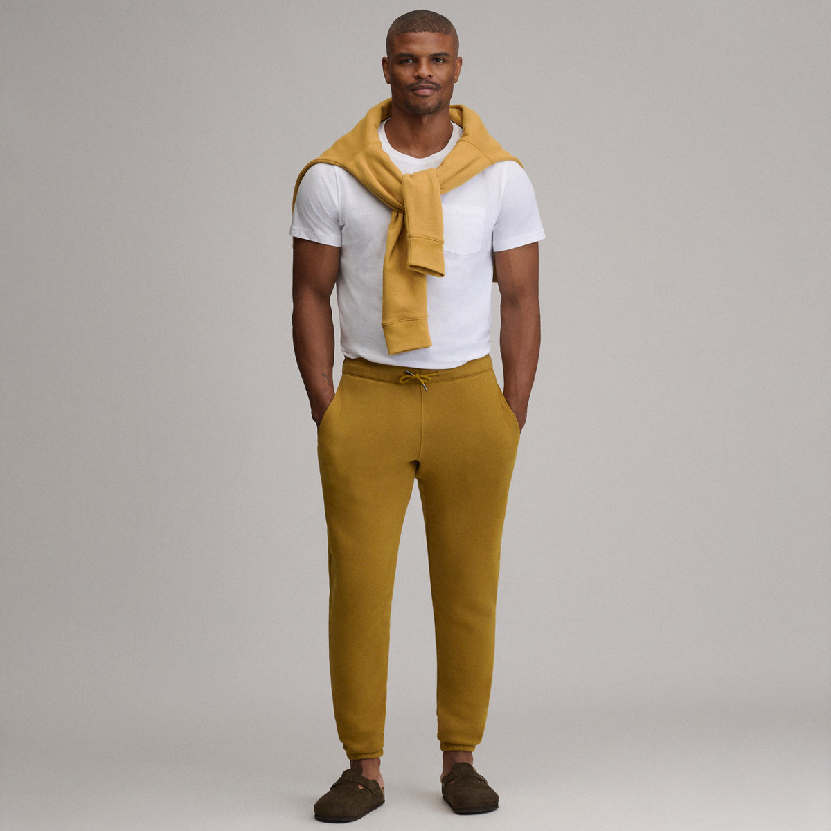 Men's Vintage Soft Classic Fit Jogger Sweatpants-Gold Dust-18