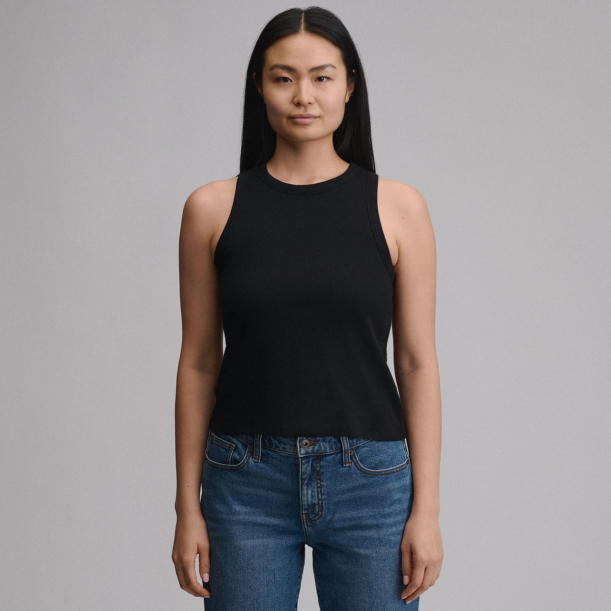 Women's Softline Ribbed Tank-Black-24