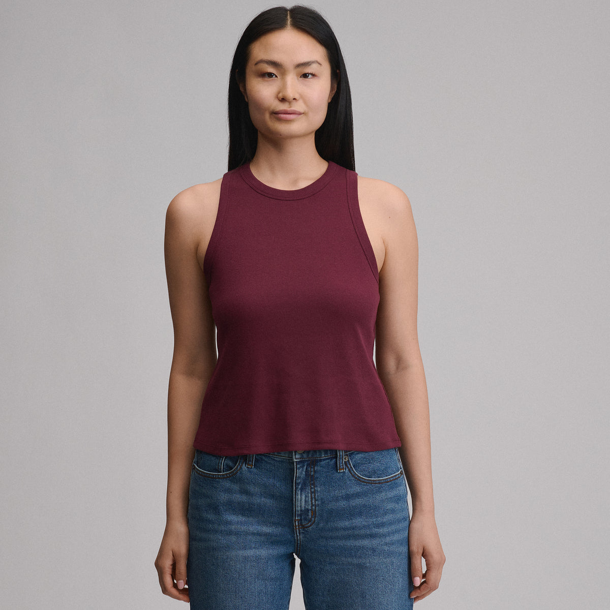 Women's Softline Ribbed Tank-Dark Violet-28