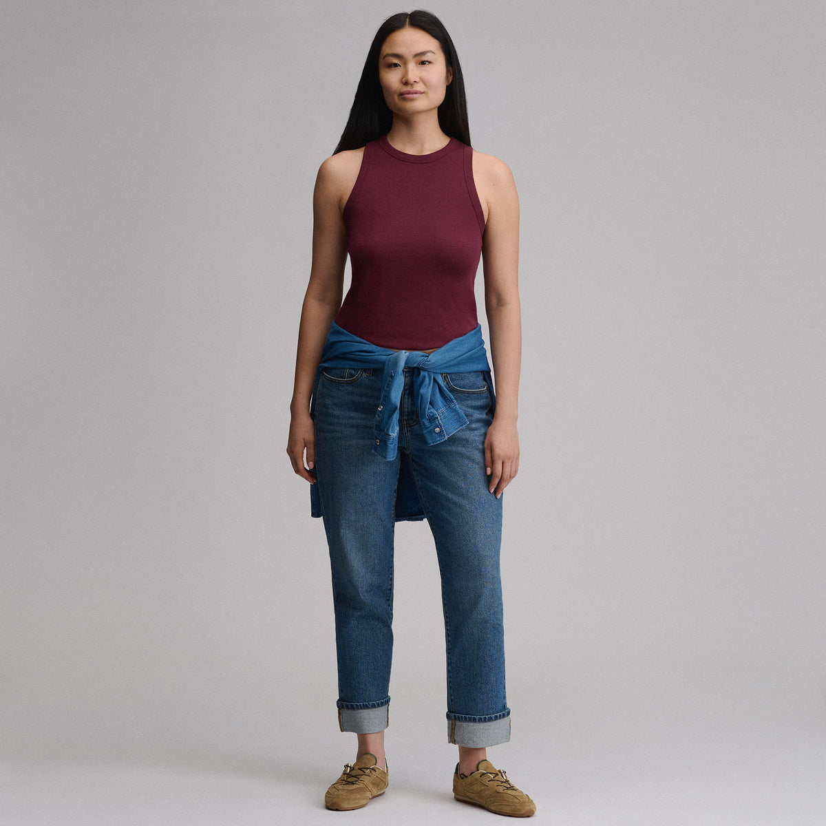 Women's Softline Ribbed Tank-Dark Violet-31