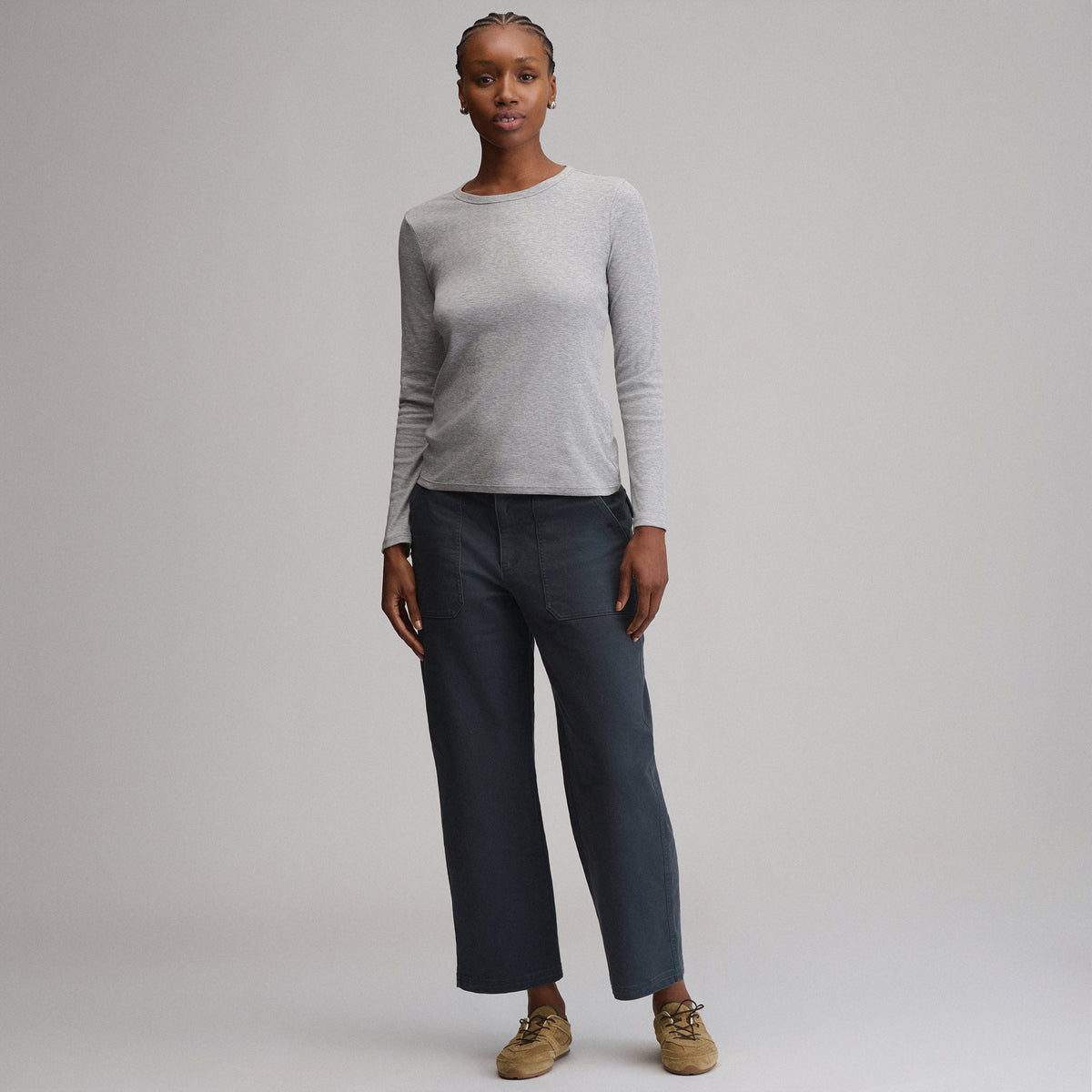 Women's Softline Rib Long-Sleeve Crew-Light Hthr Gray-16